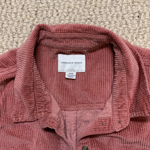 Pink/Blush corduroy cropped button-up - Picture 2 of 2